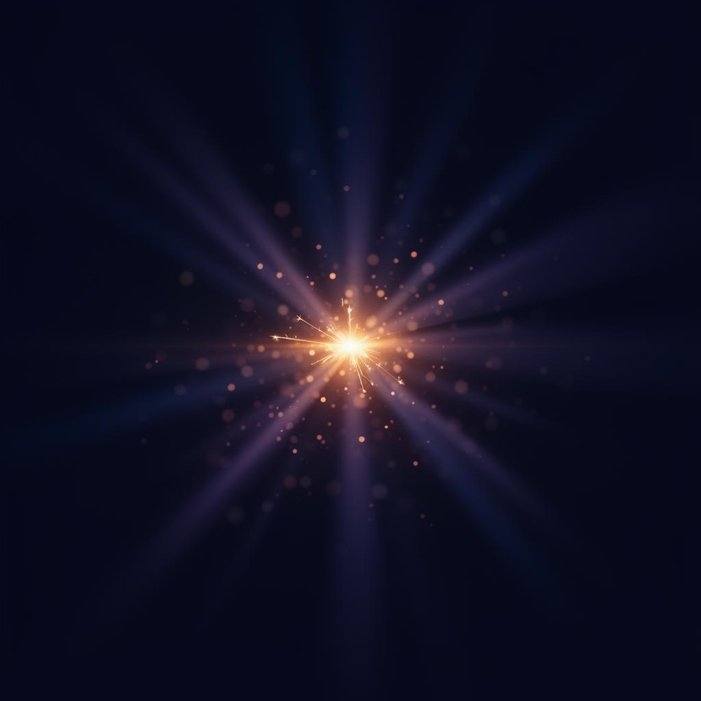 Abstract glowing spark representing AI inspiration
